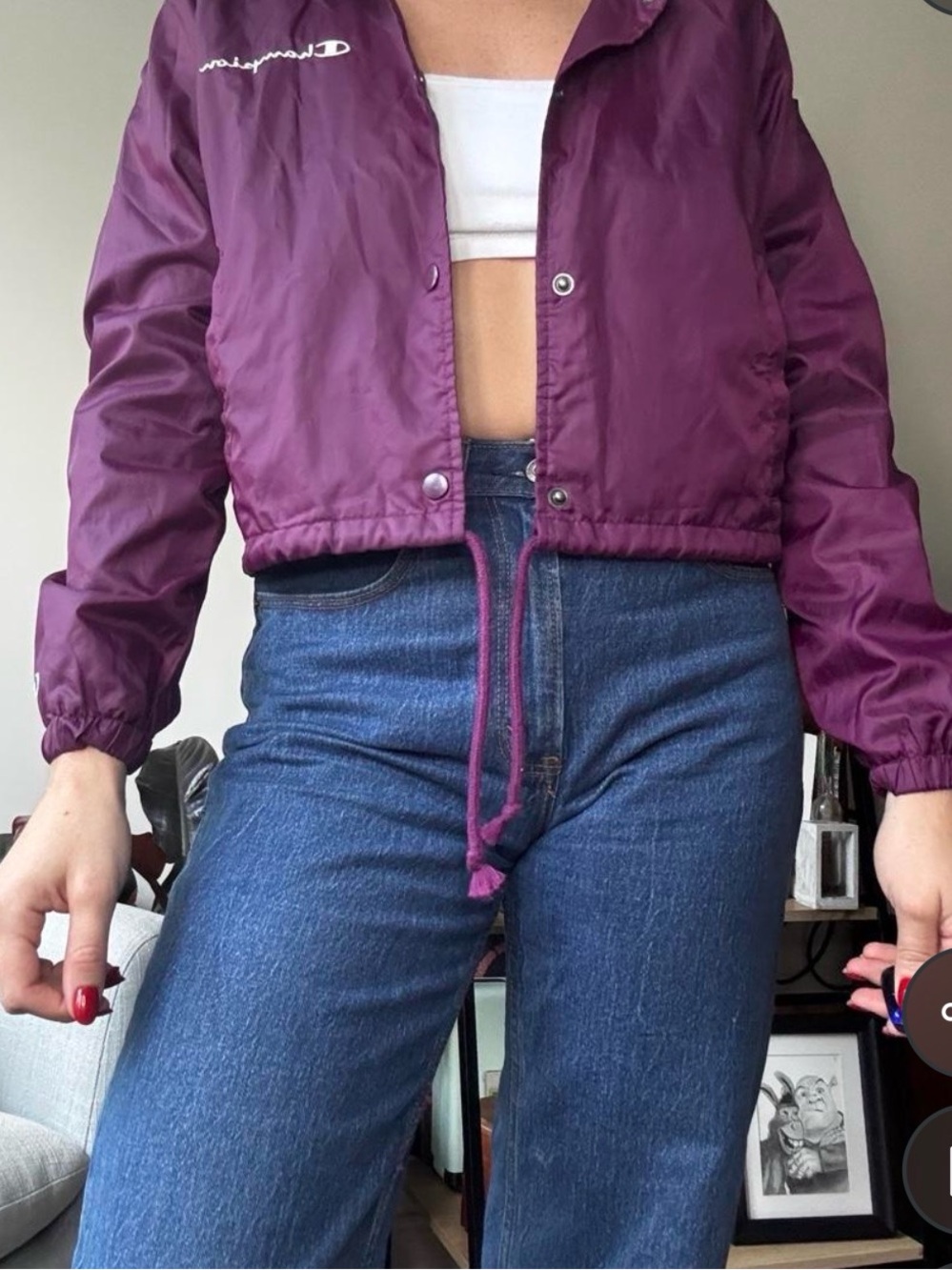 Champion Heritage Coach Plum Purple Cropped Windbreaker Jacket